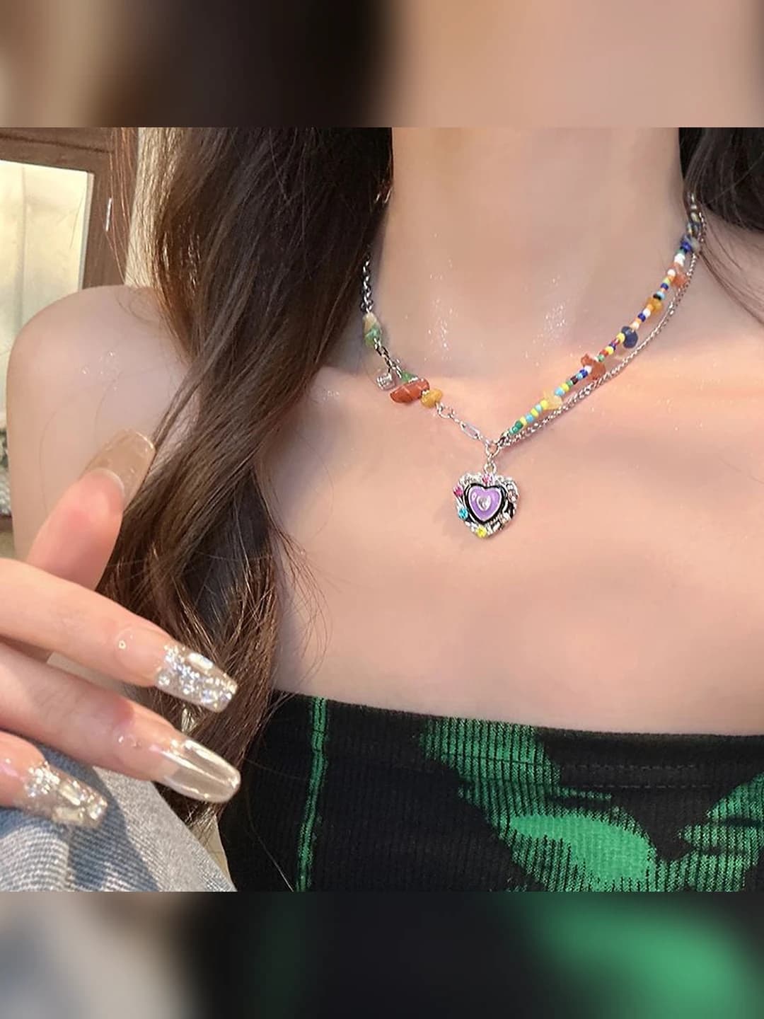 Heart multicolour beads