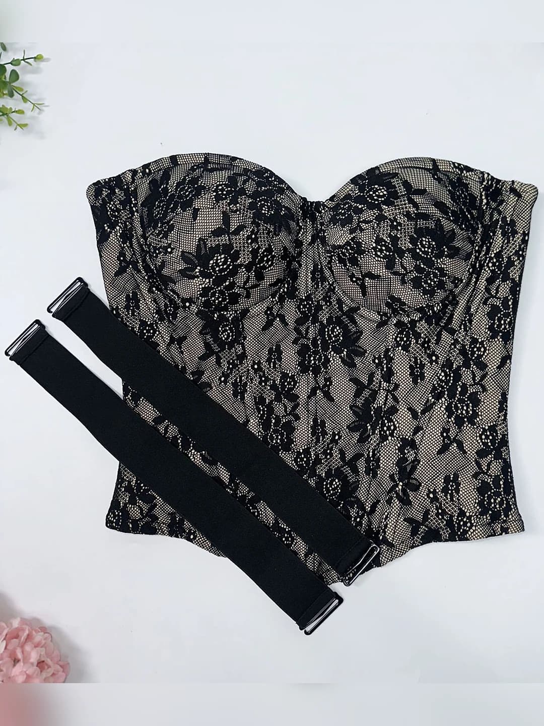 Women's lace shaping bustier top, tummy control, all-season