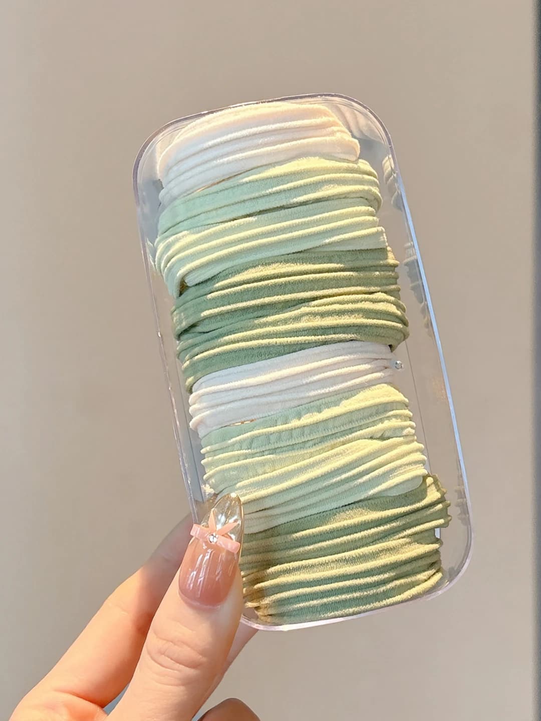 Mint green striped 10 pcs