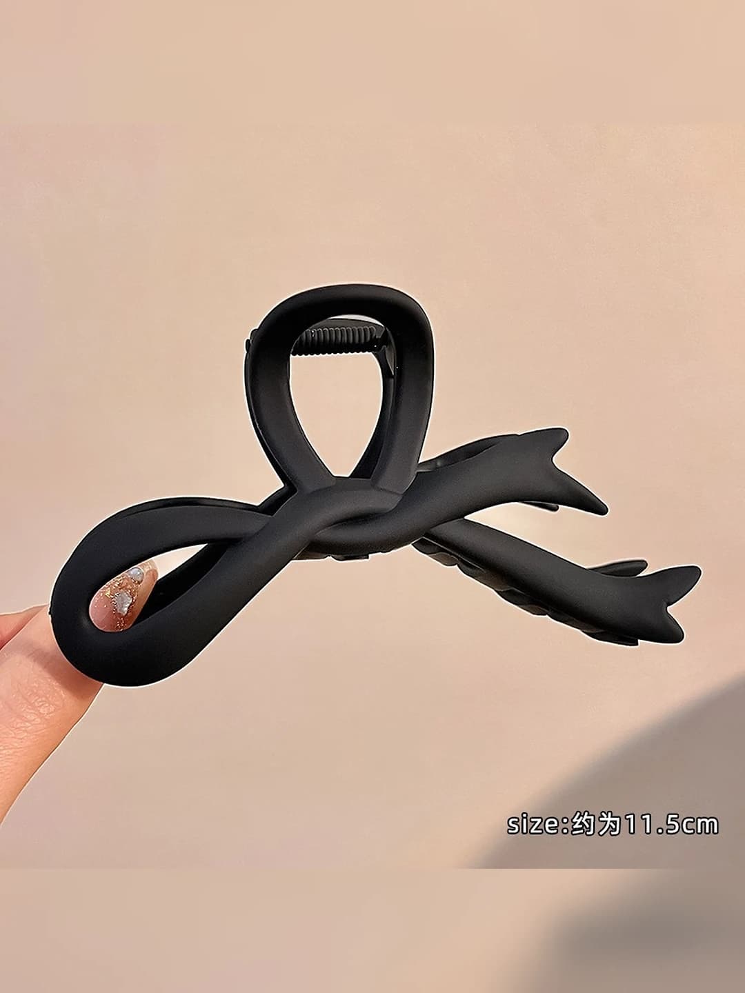 5# Матовый чёрный бантик зажим 11cm
