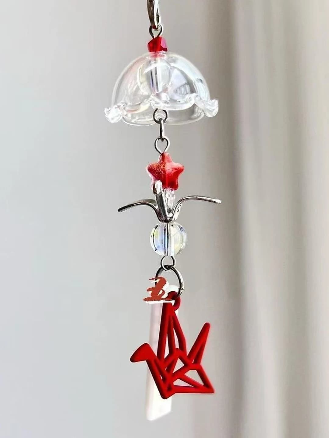 Paper crane keychain