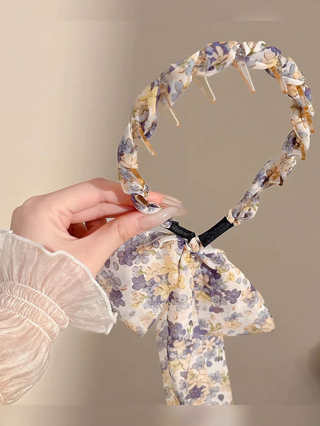 18# Floral, ribbon, purple-yellow