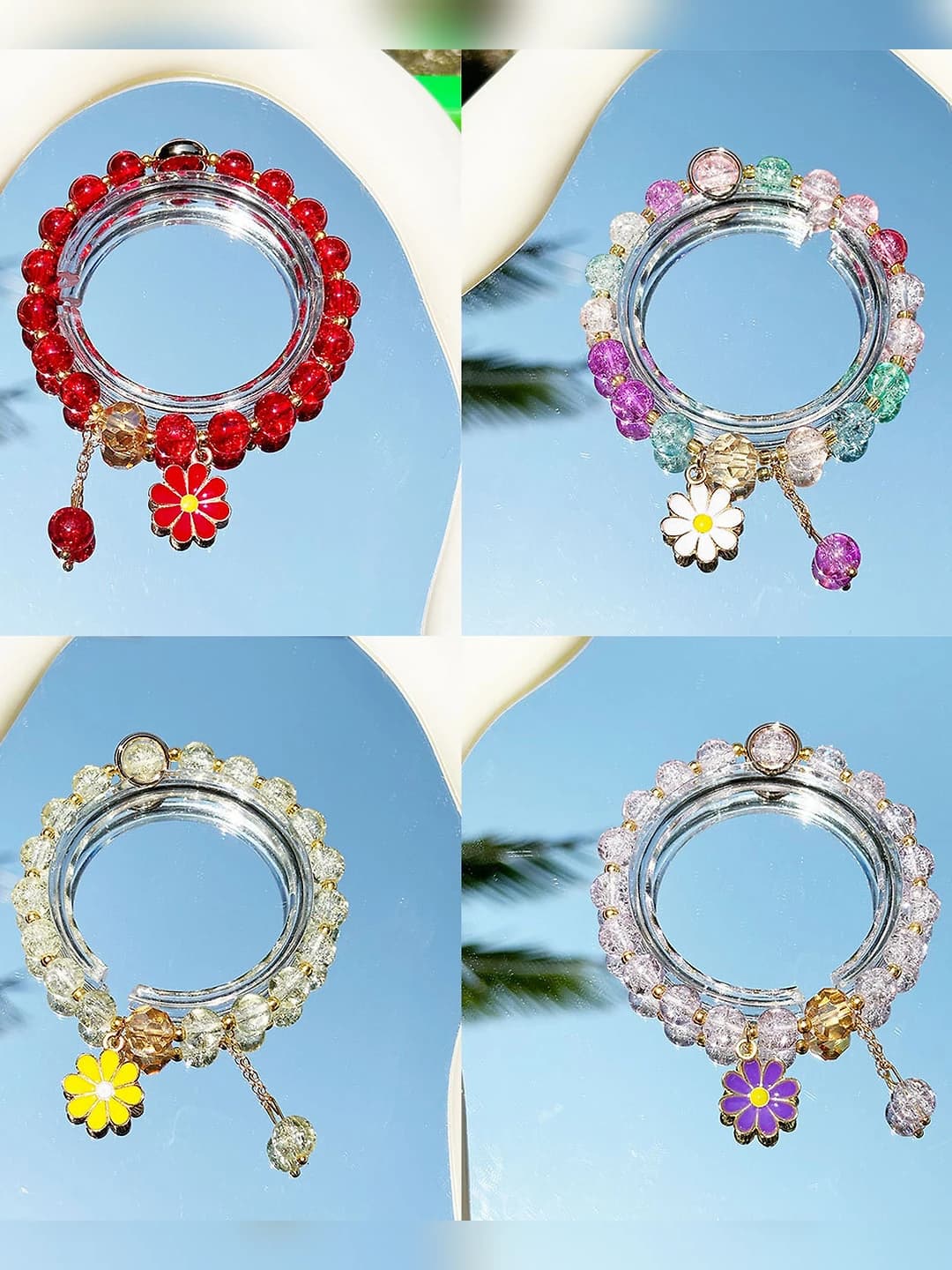 Women's flower design bracelet made of zinc alloy