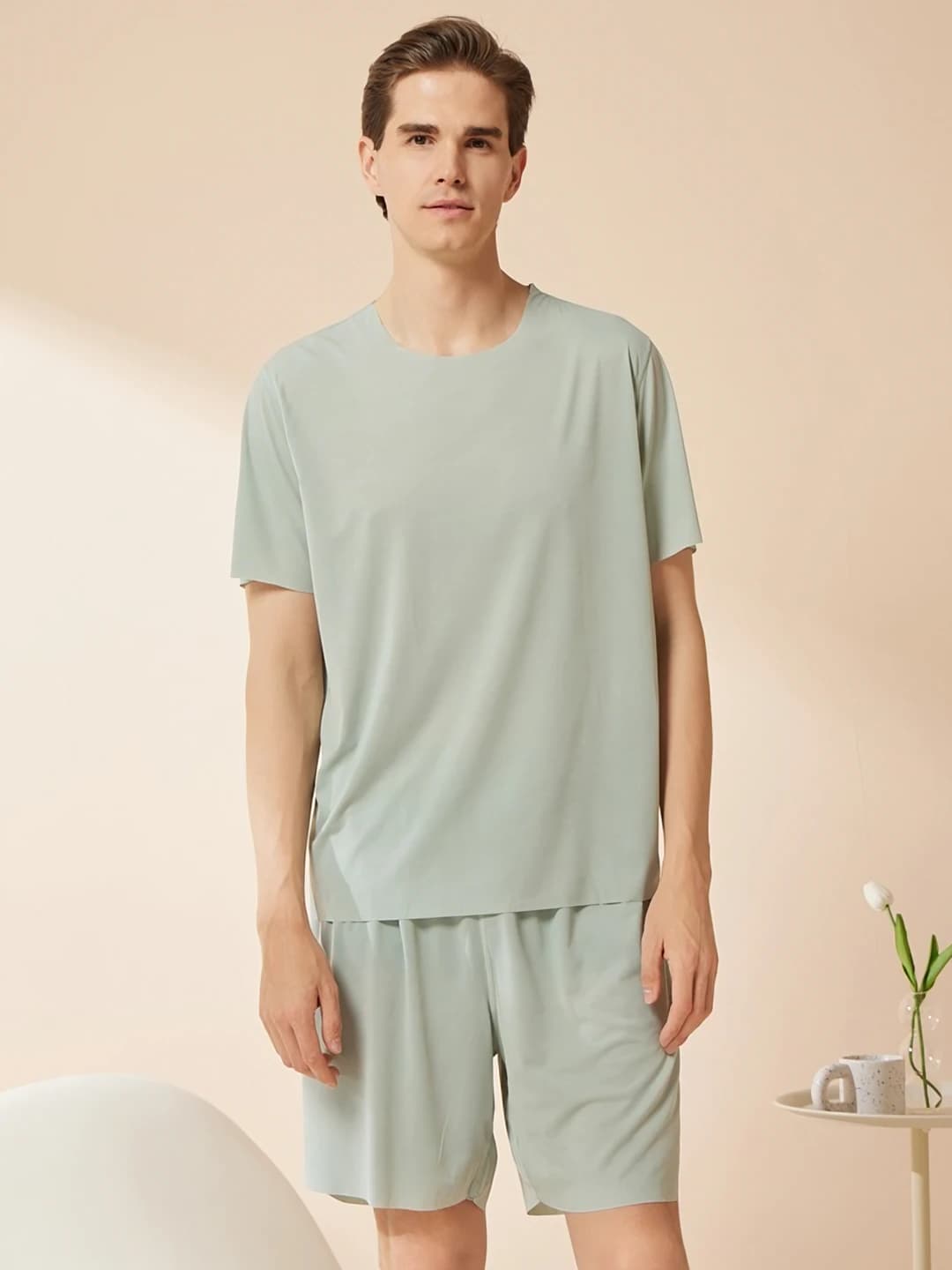 Муж: футболка+шорты Зелёный