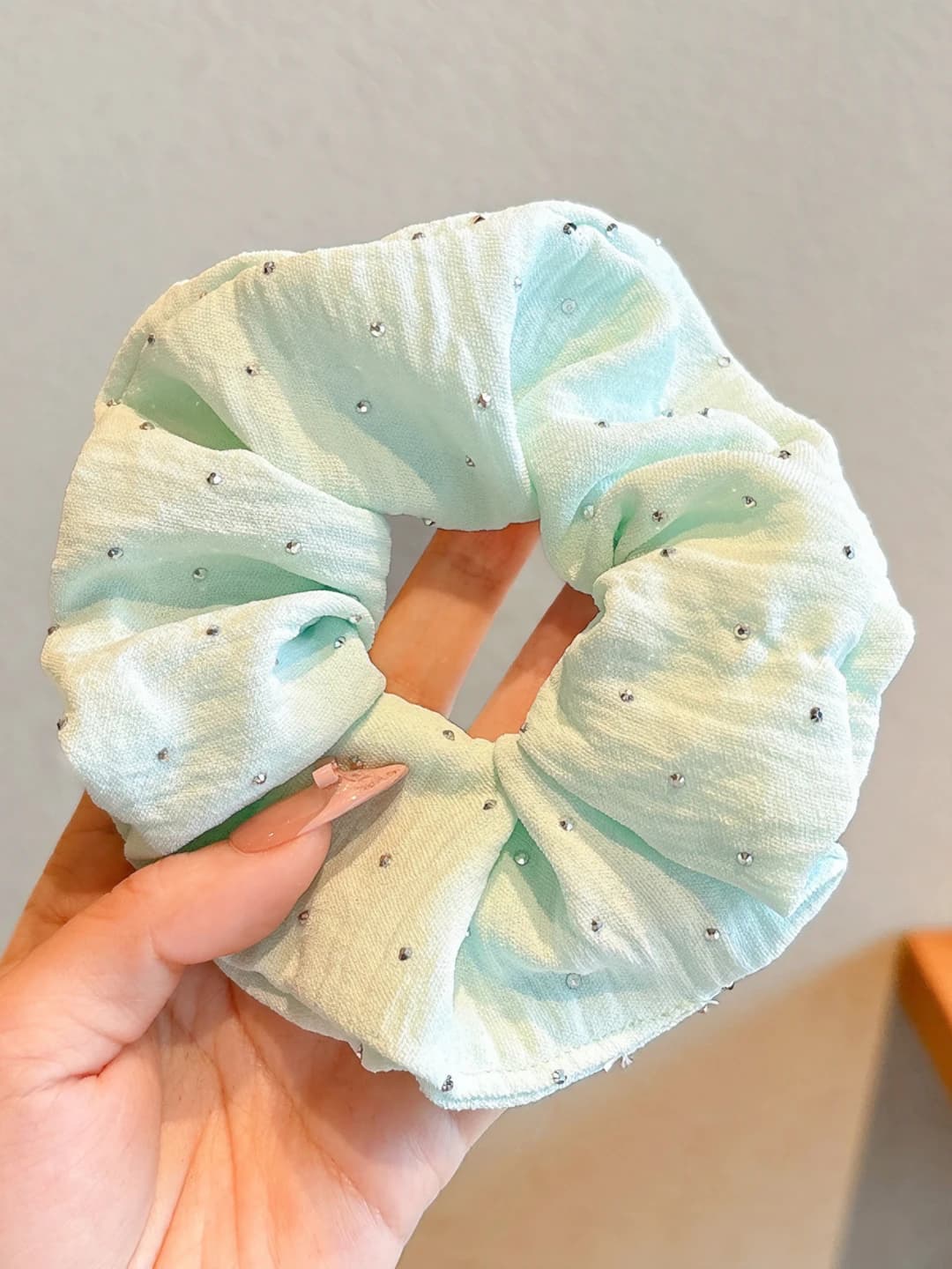 Light blue, rhinestone, large