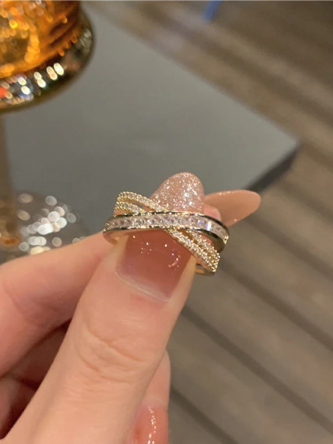 Cross sparkling diamonds