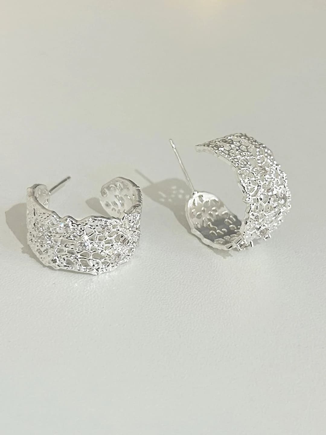 Silver stud earrings