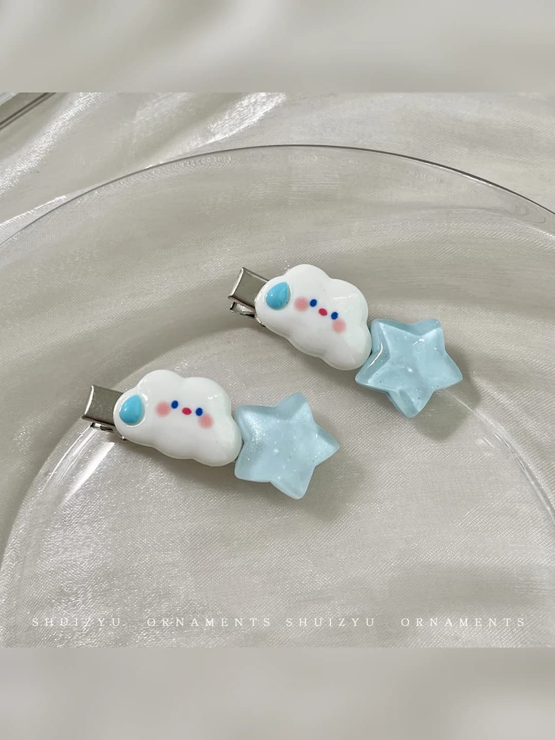 3# Cloud blue star, 1 pair