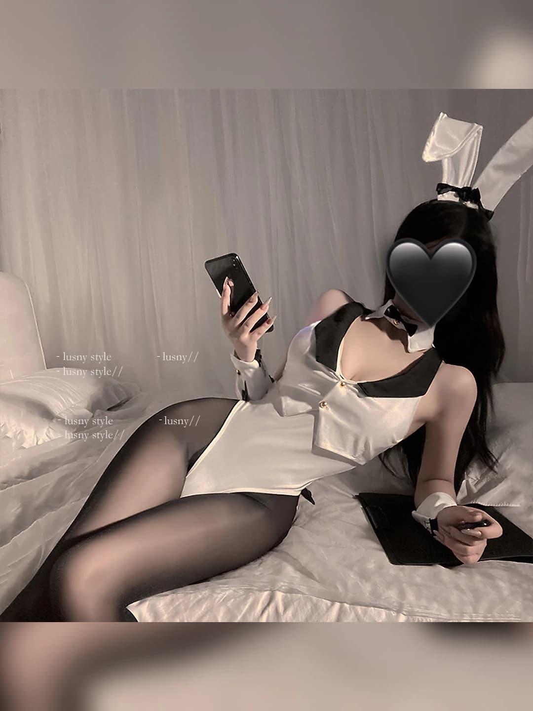 Women's Bunny girl role-play lingerie set, polyester fabric, main fabric share 90%–95%