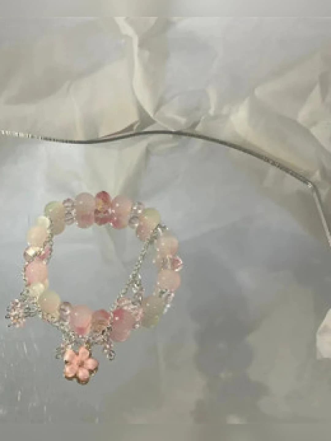 Pink pearl peach bracelet