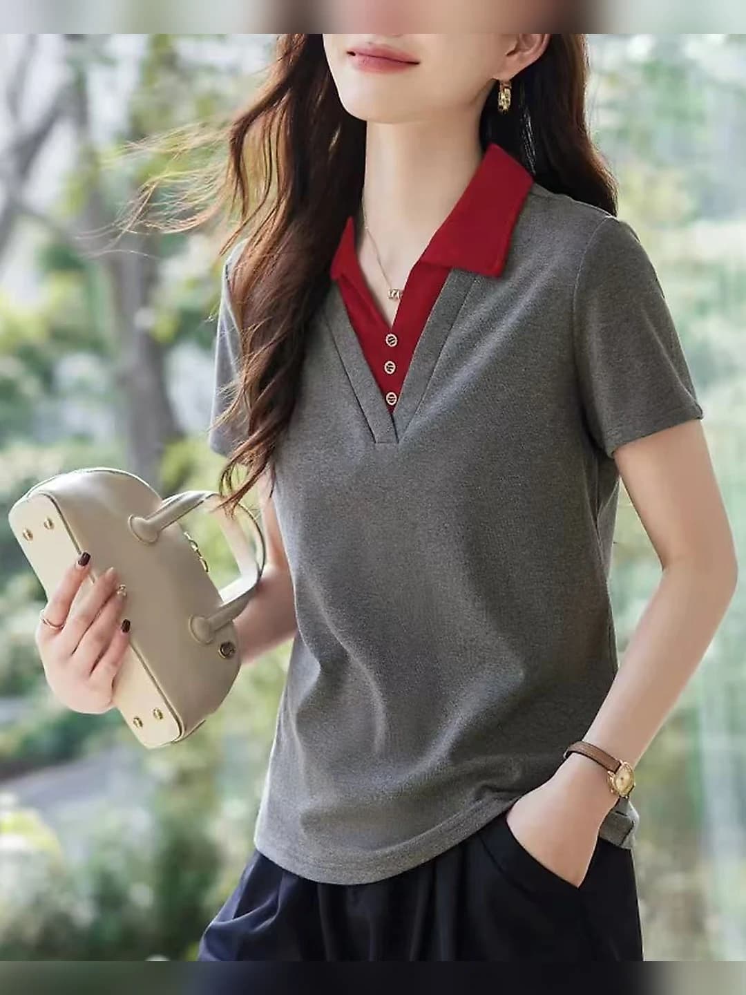Grey with red