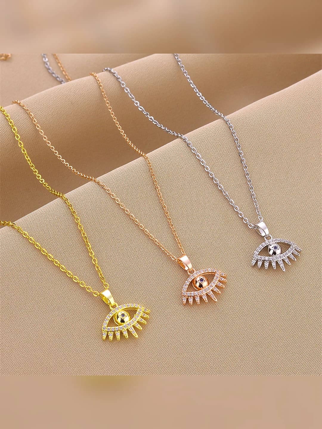 Women's titanium steel necklace with copper and zircon pendant, O-link chain, 41-50 cm length, simple style, for occasions, design elements: gold toad, lucky cat, fu character