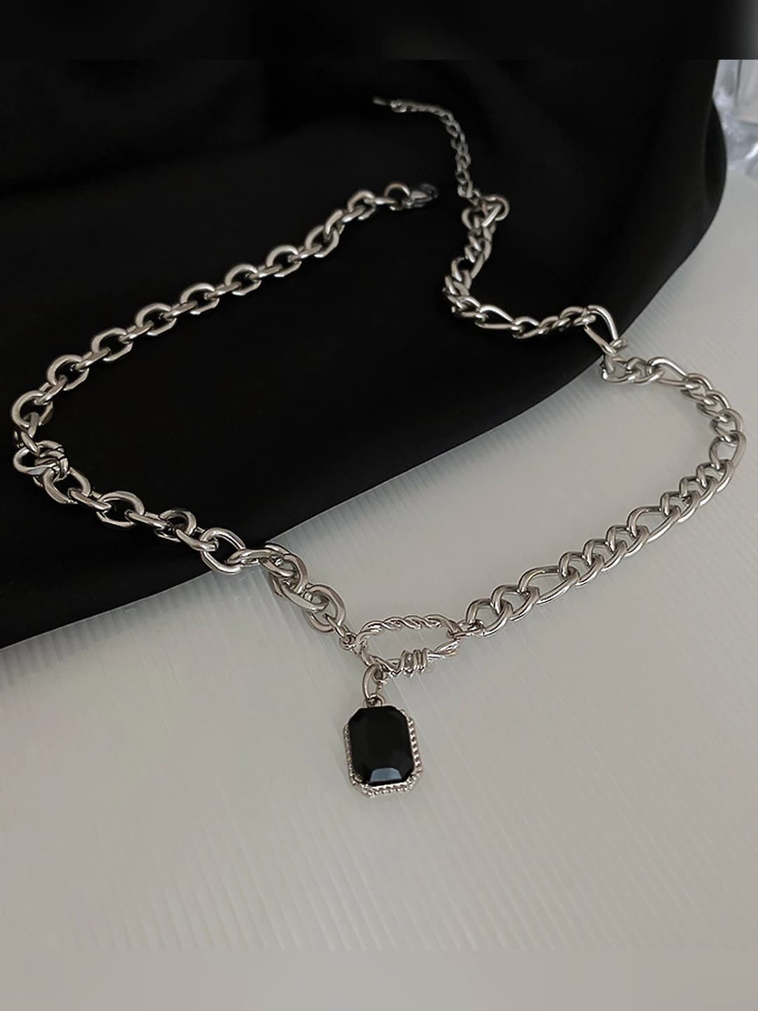 Silver, rectangle, titanium steel