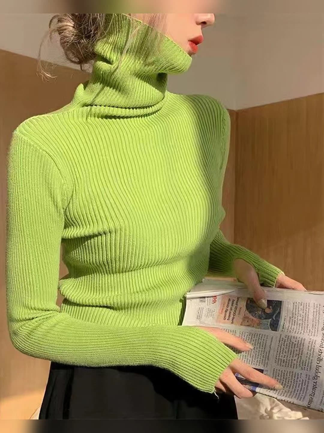 Fruit green Turtleneck