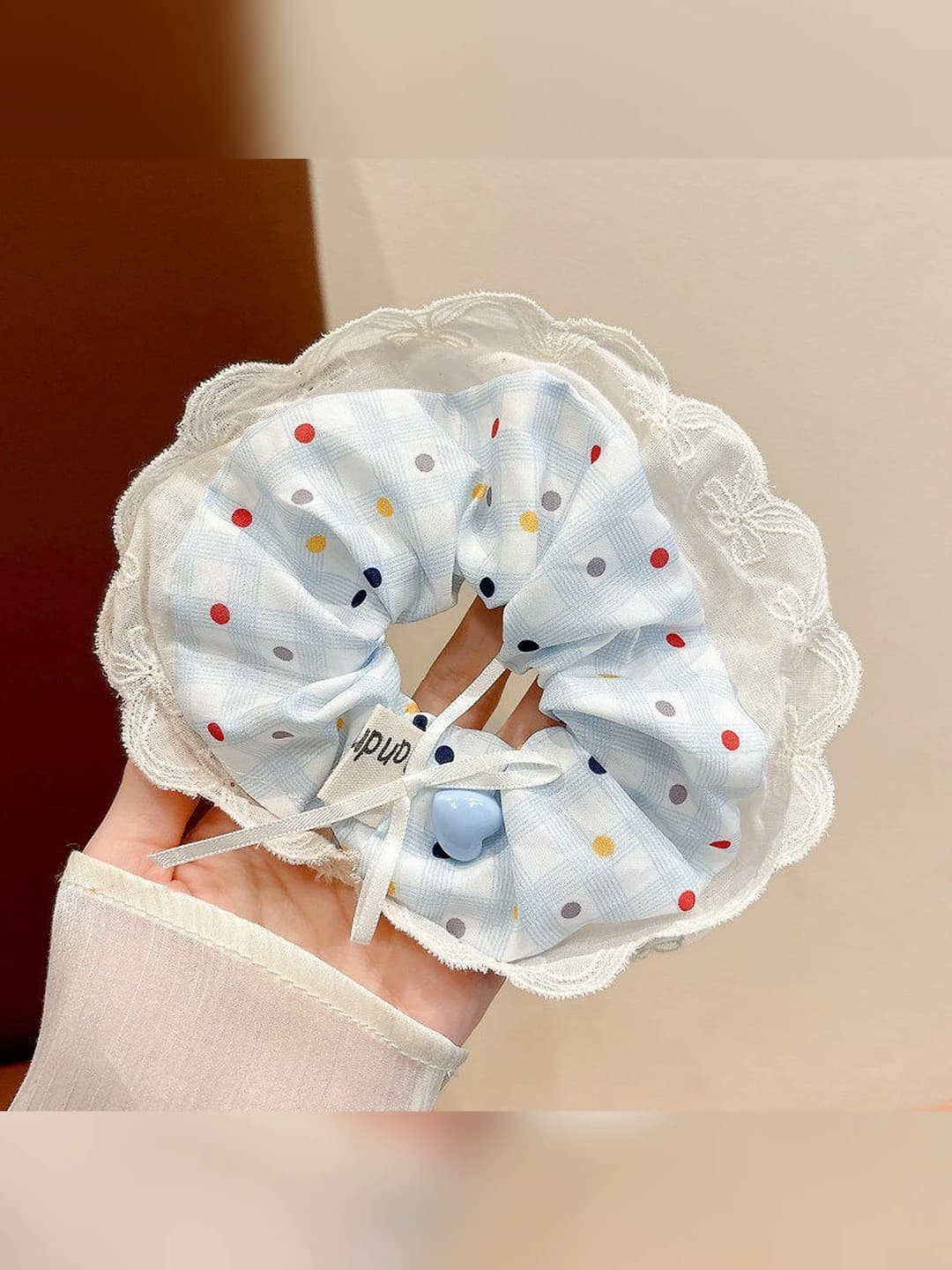 2# Blue, polka dot, 10 cm
