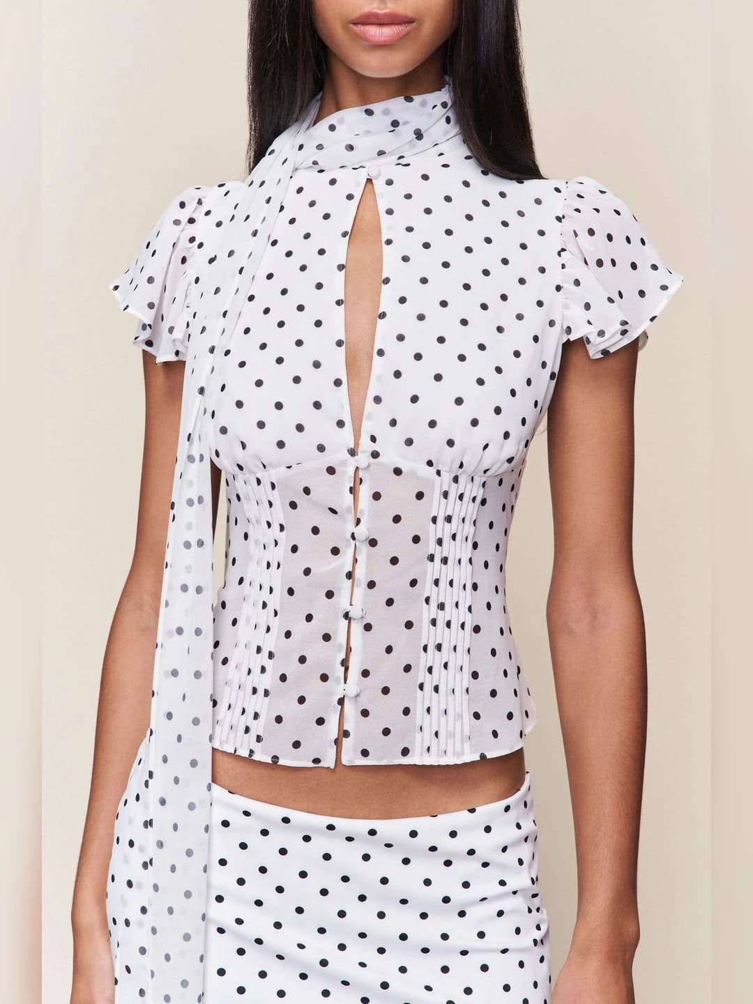 Short sleeve polka dot