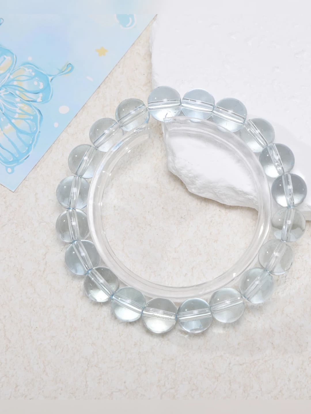 Ice-clear plain band, blue, 1mm