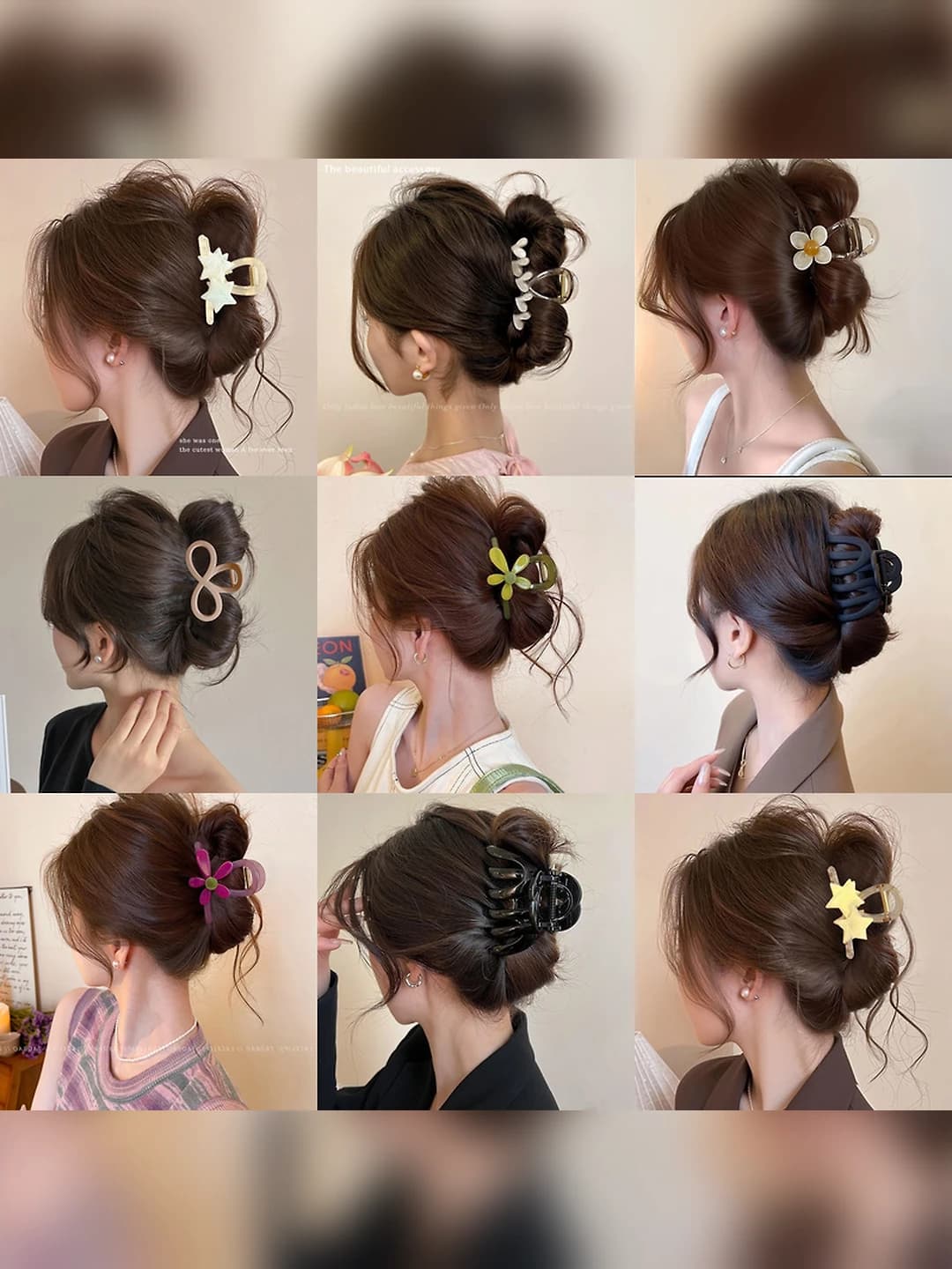 Women's small acrylic hair claw clip in Korean style for the back of the head