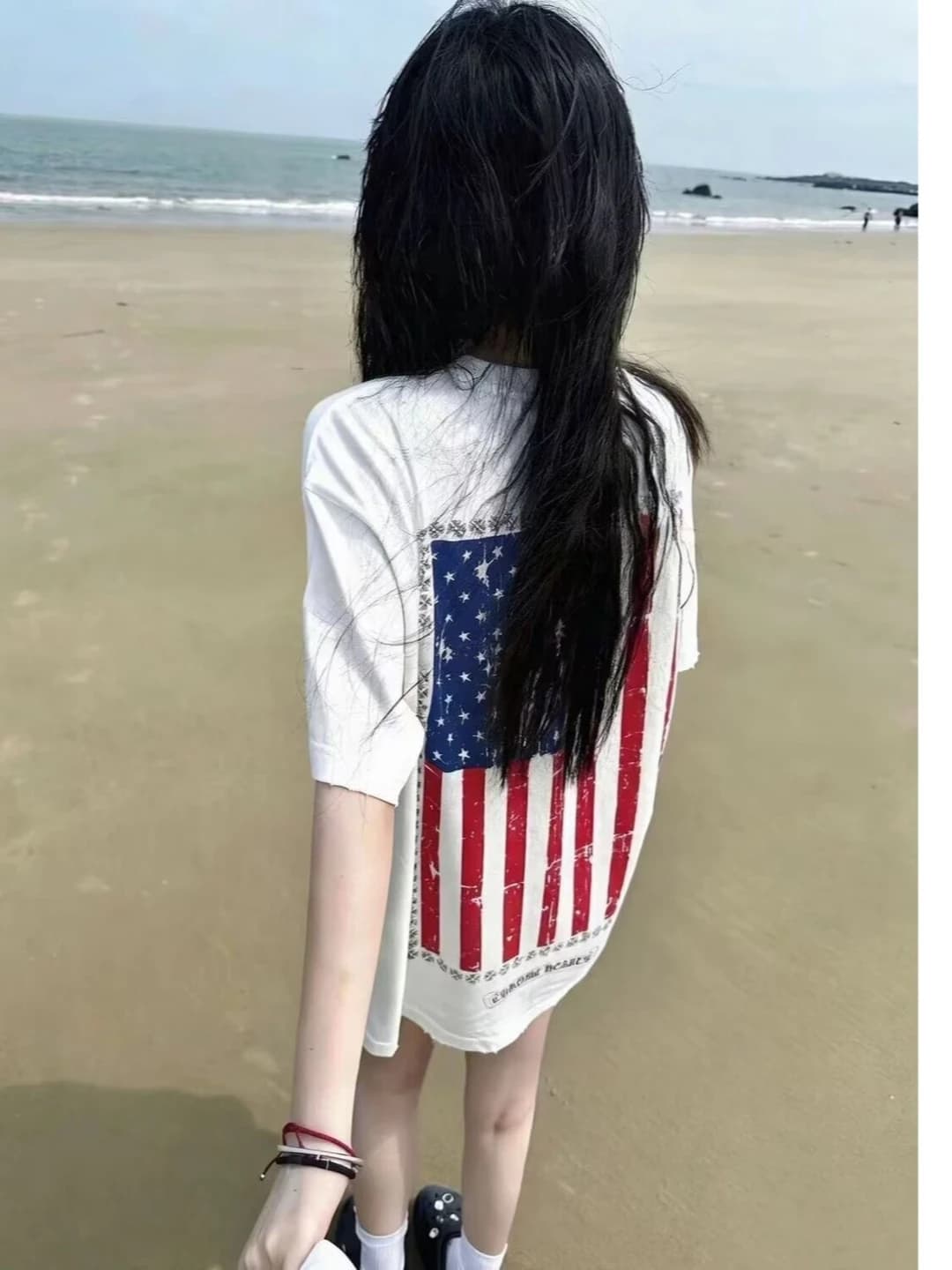 Women's summer retro printed t-shirt, short sleeve, loose fit
