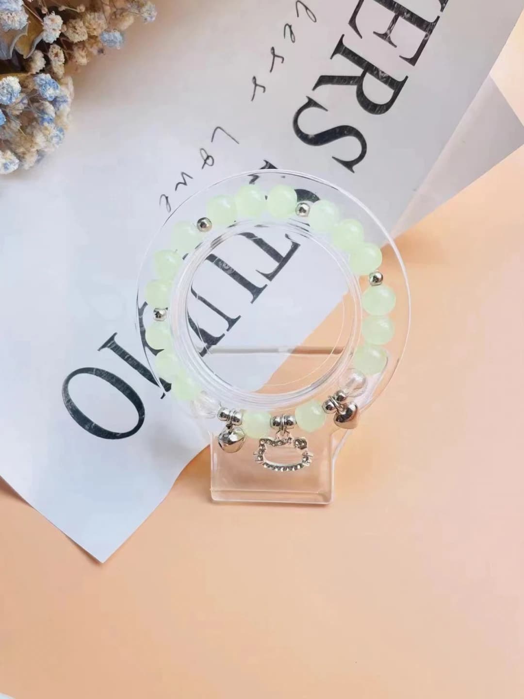 KT cat fake cat's eye bracelet (light green)