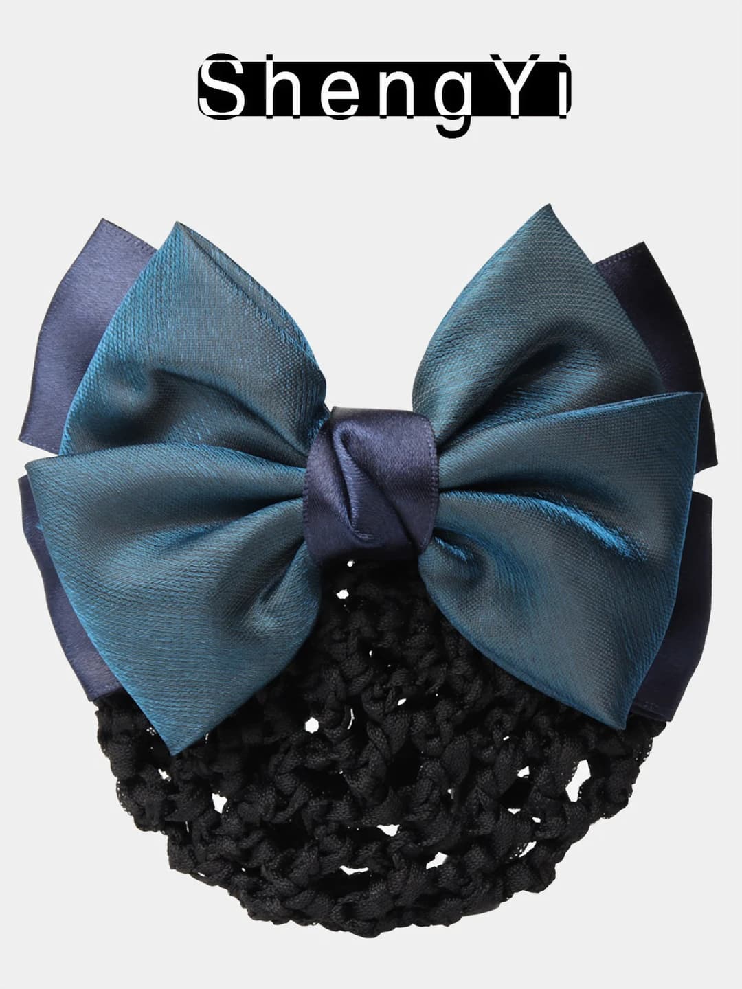 Chiffon style, blue, black coarse mesh