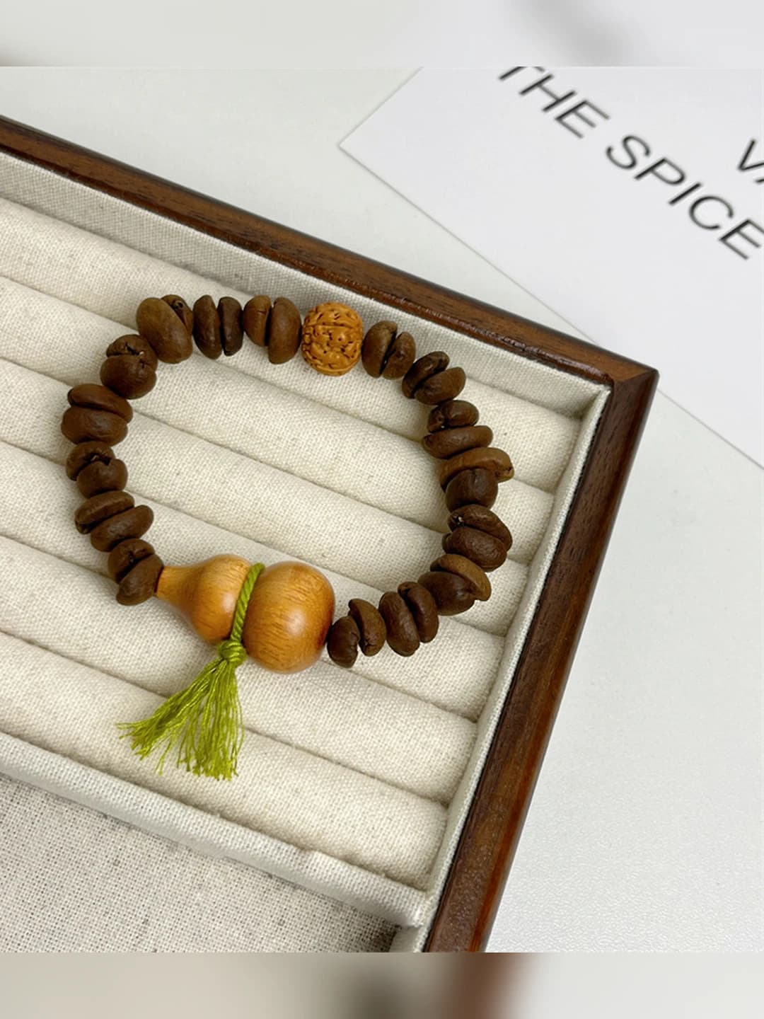Wooden gourd coffee bean bracelet