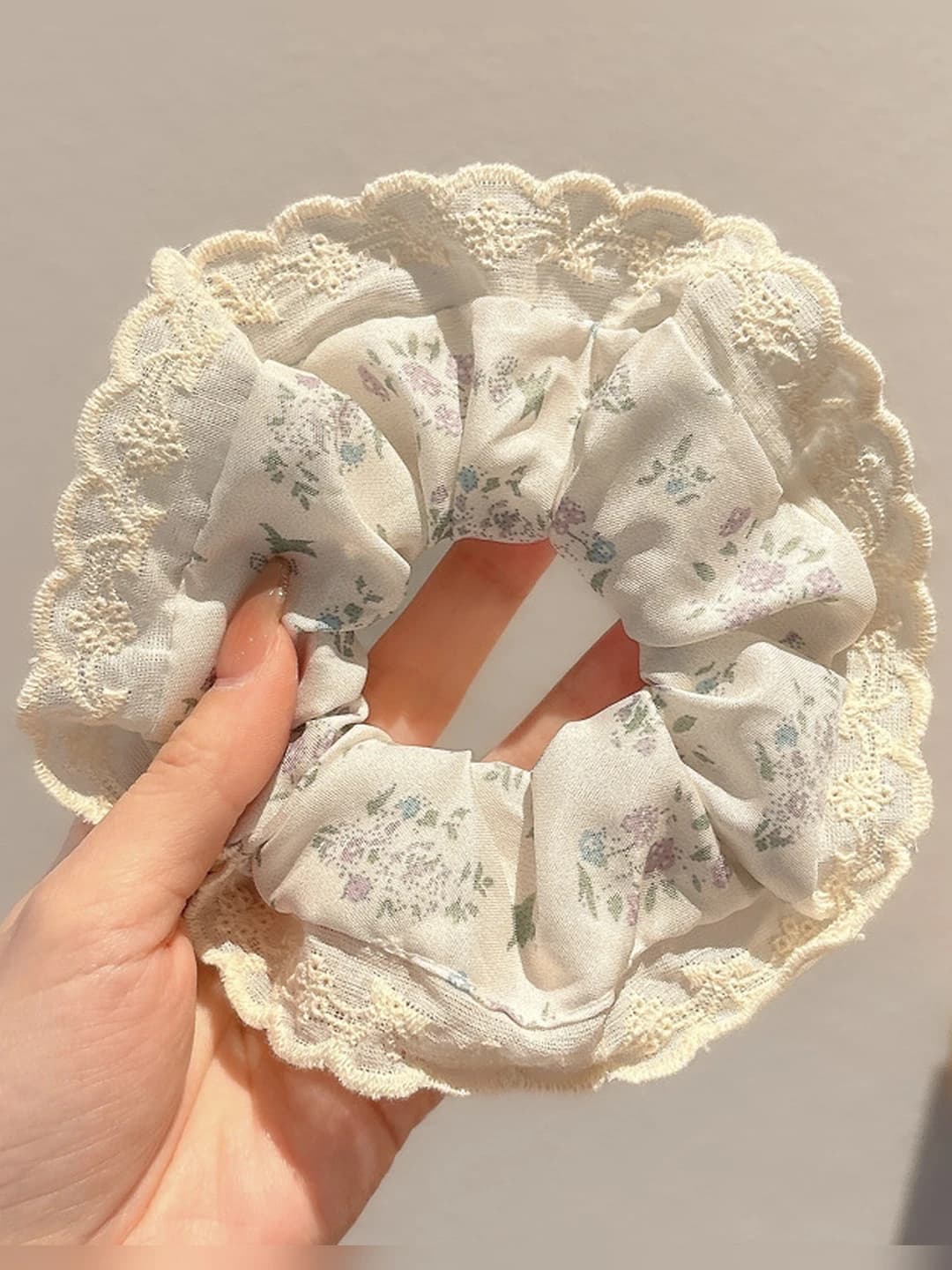 5# Розовый мелкий цветочный большая резинка - 13 см
