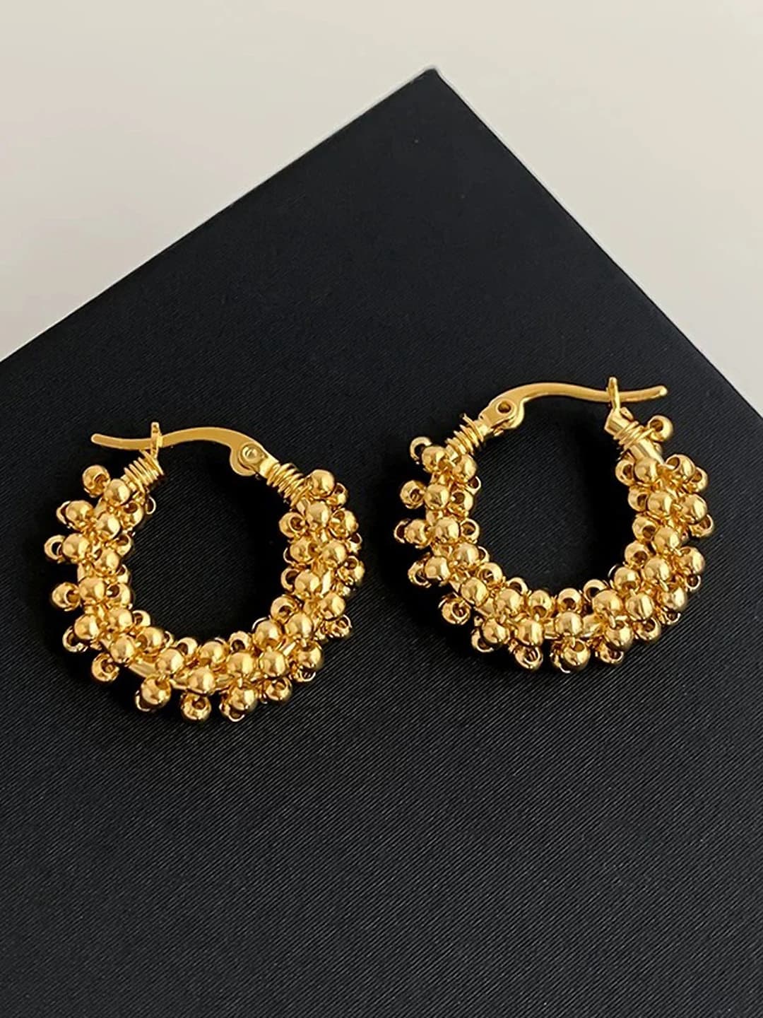 Gold beads hoop
