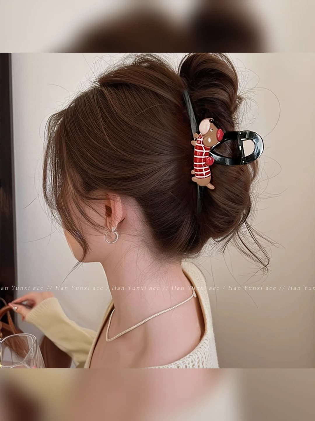 2# Red dachshund clip ~13 cm