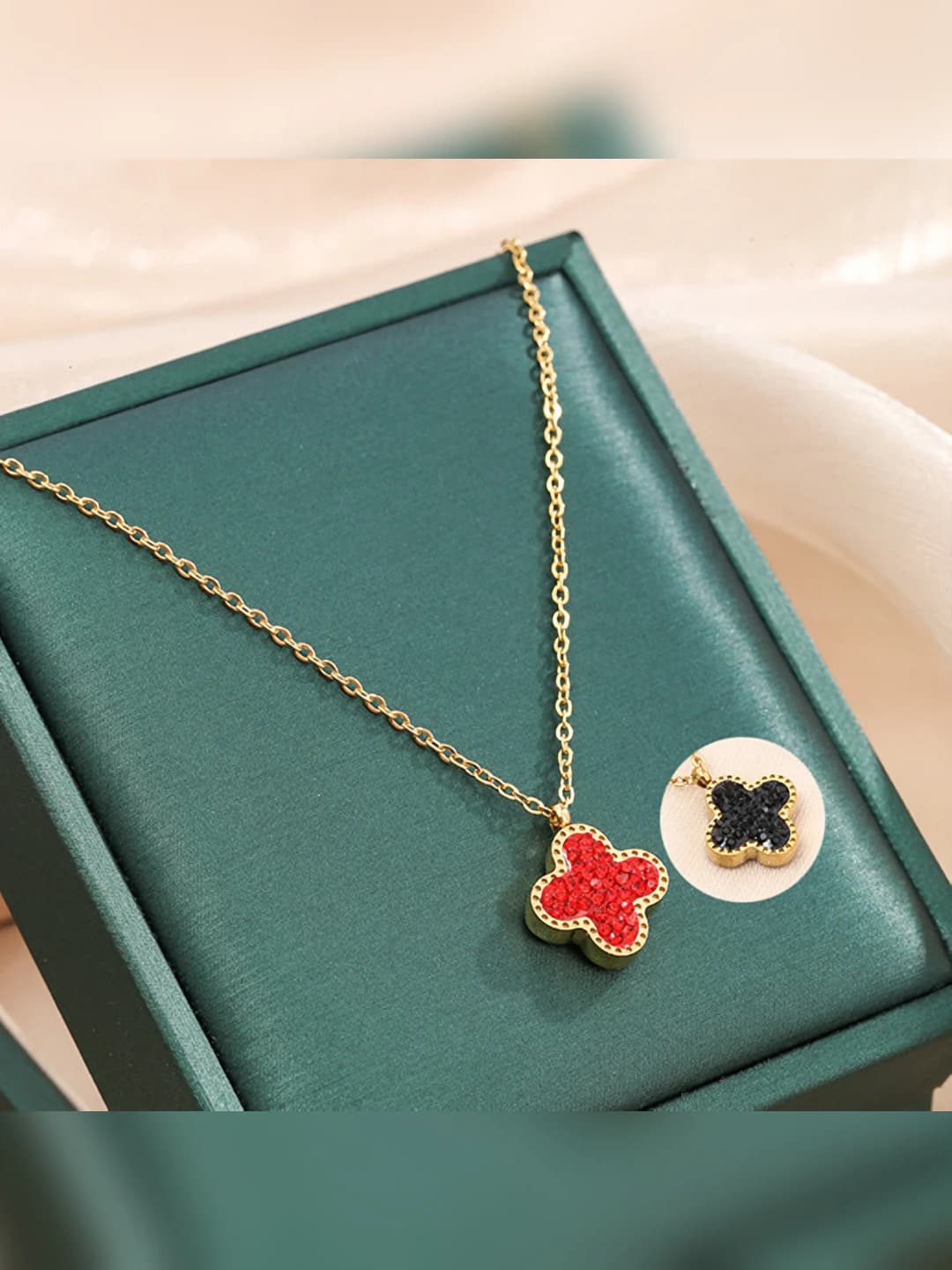 Золотой, чёрно-красный двусторонний