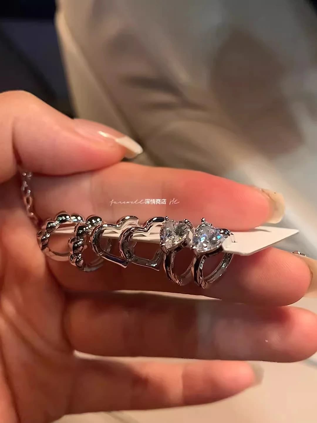 Сердце серьги набор из 6