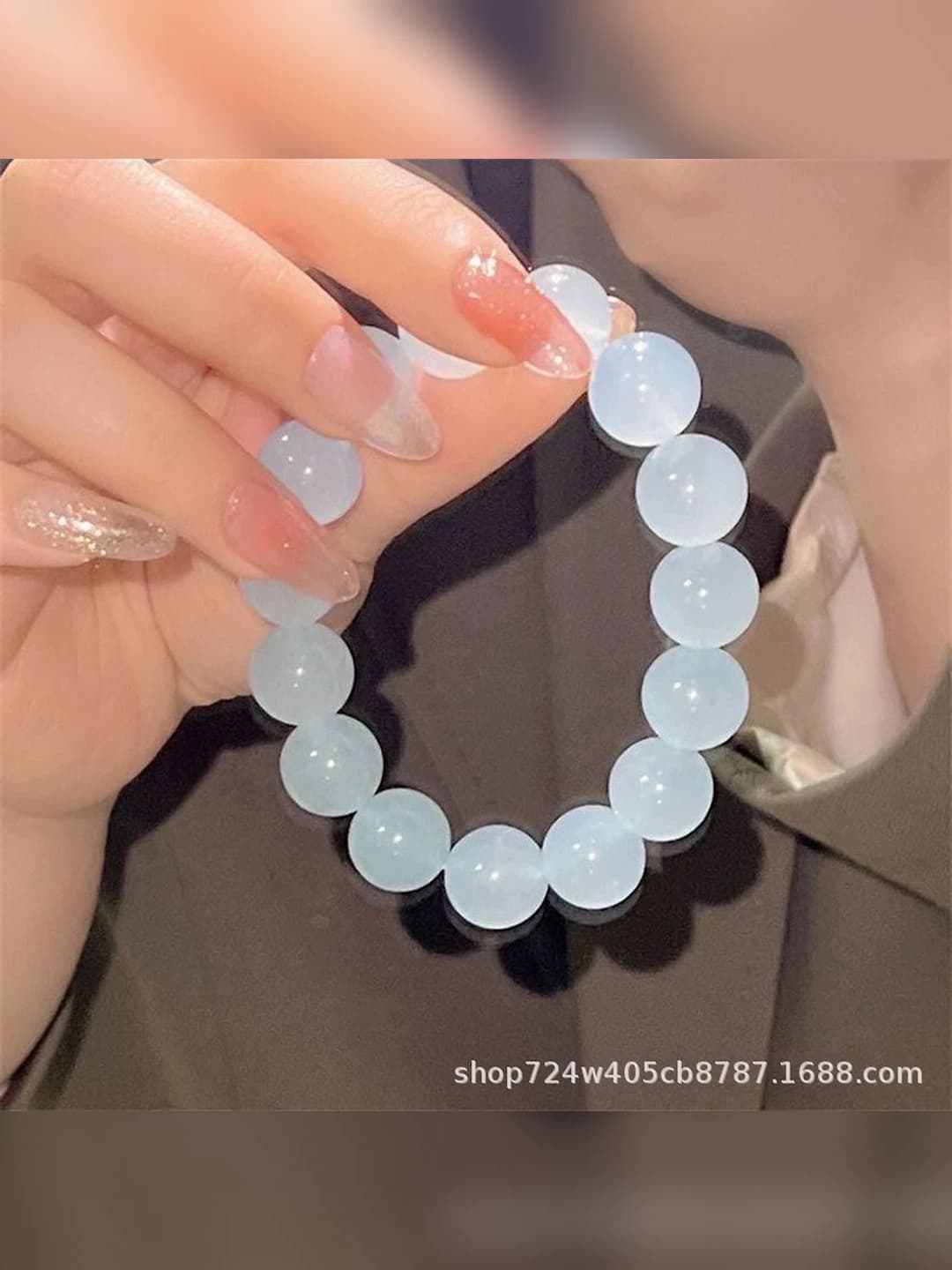 12MM clear blue glass beads