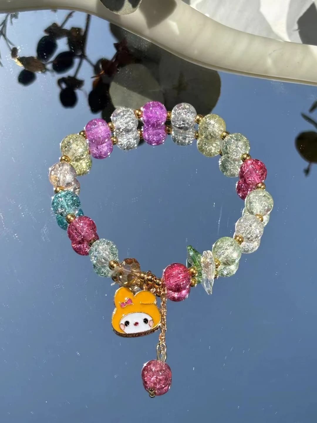To'q sariq Melody rang-barang kristal bangle