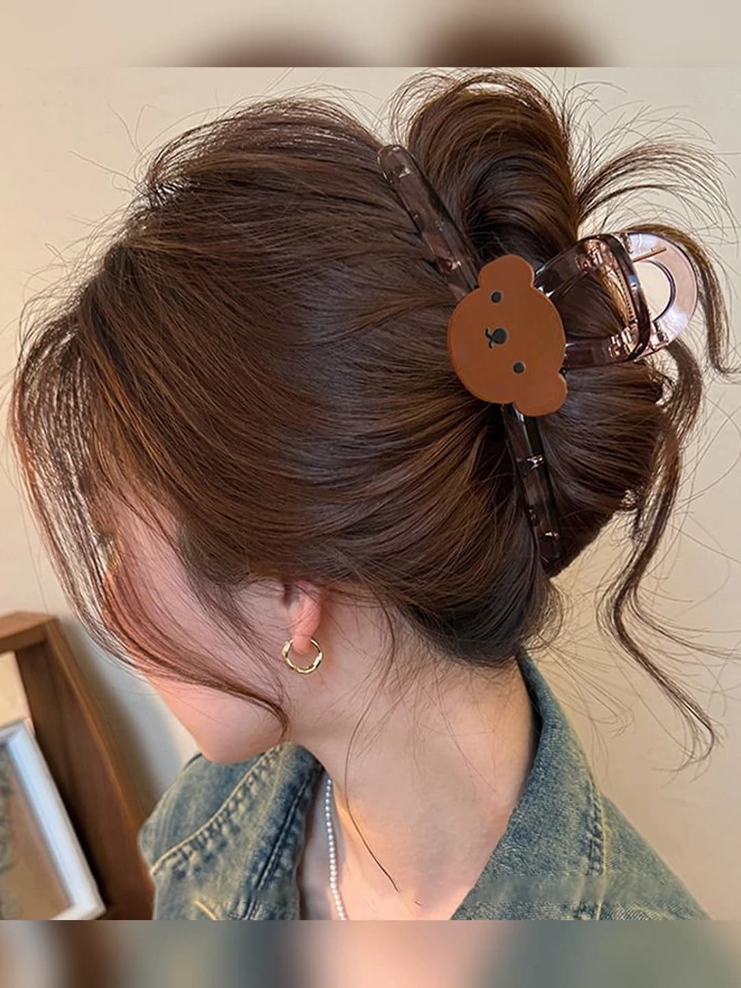 1# Tea brown big bear clip, 13 cm