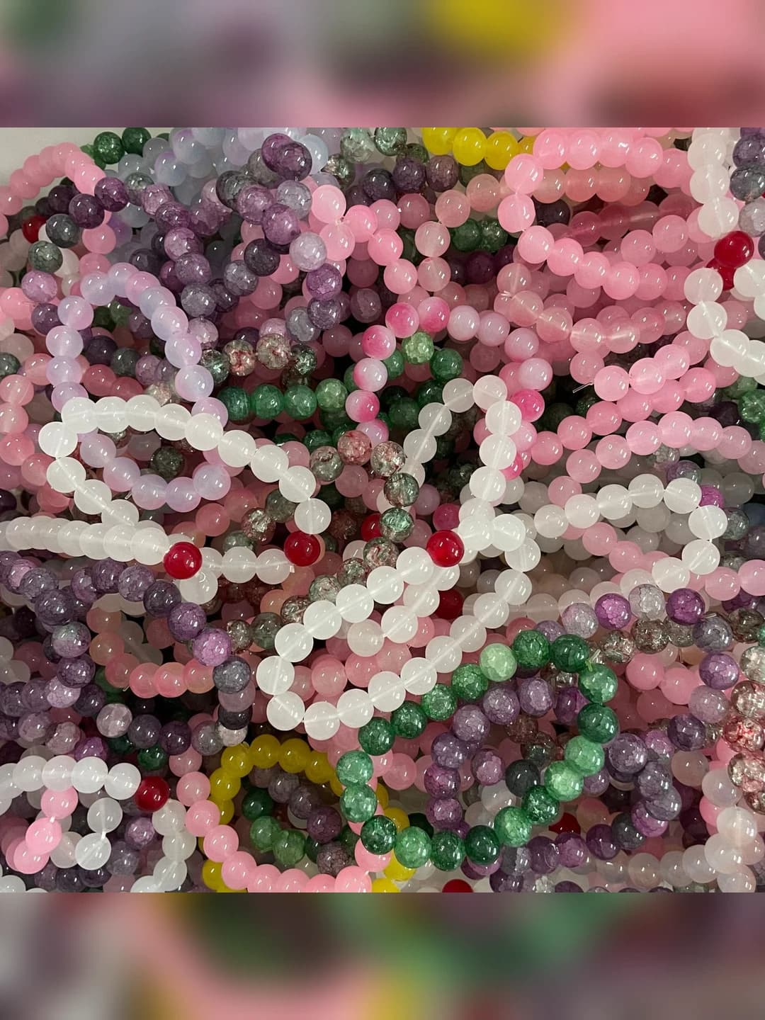 10 MM glass bracelet random color