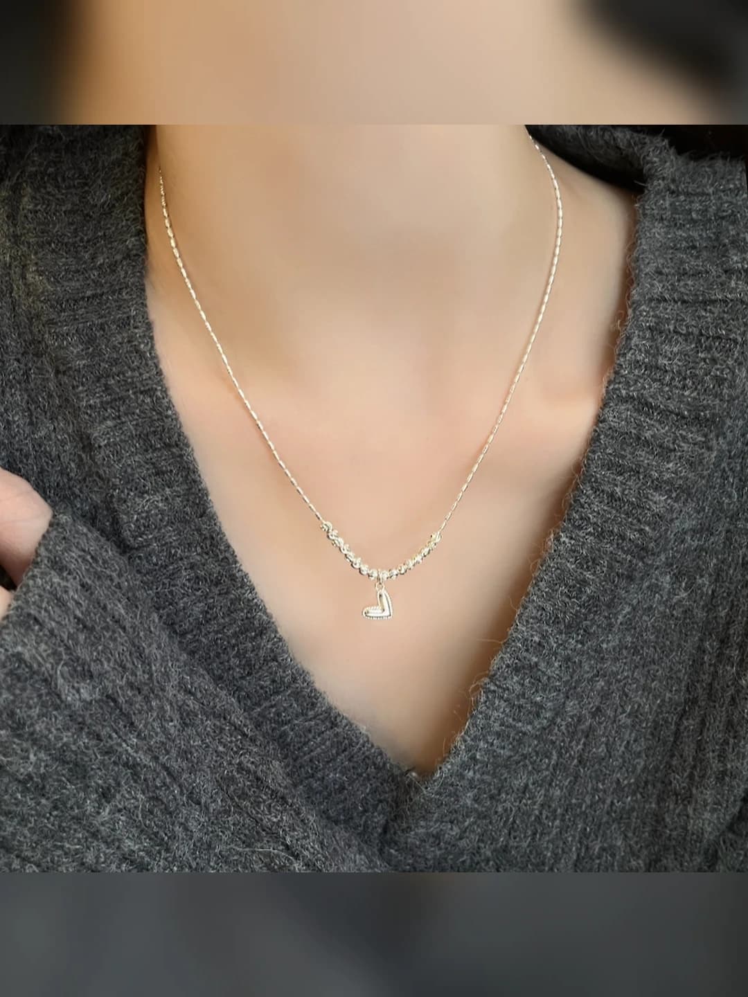 Heart necklace (silver)