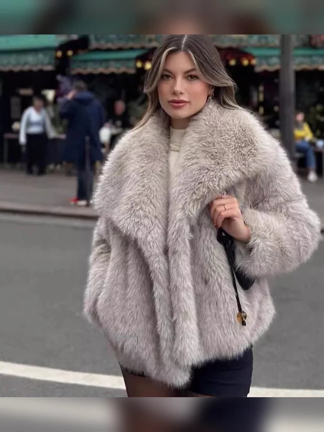 Off-white grey big collar