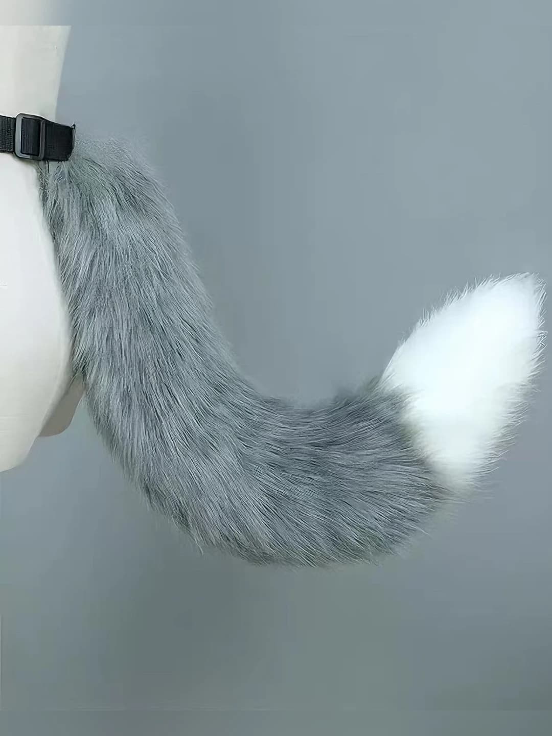 Grey with white tip