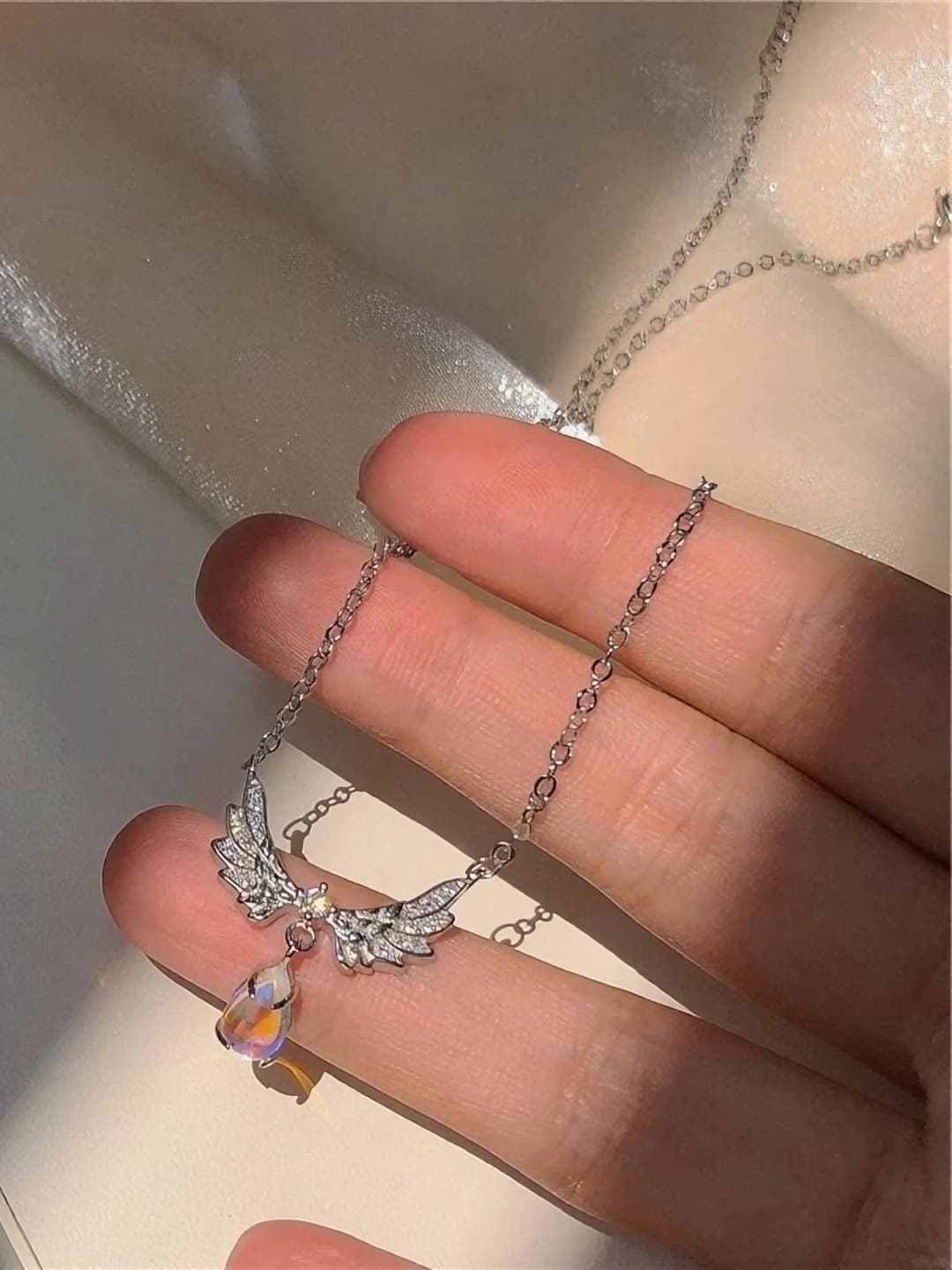 Silver angel wings