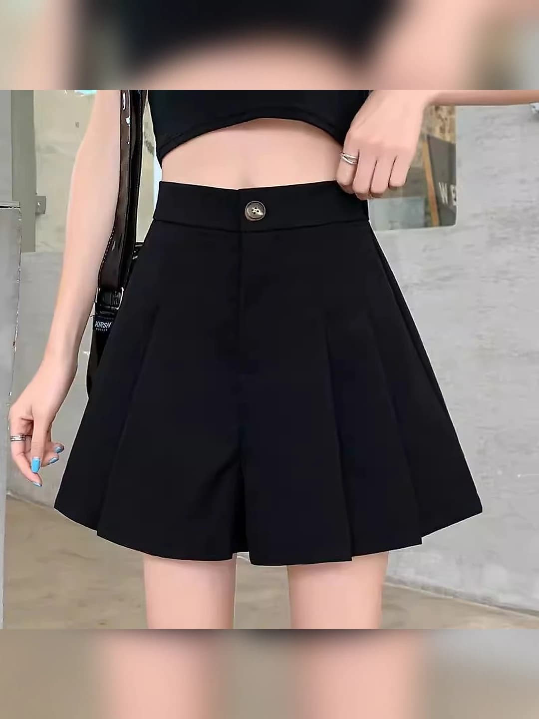 Women's pleated skirt, high waist, thin, checked, slimming, straight cut, mini skirt, casual style