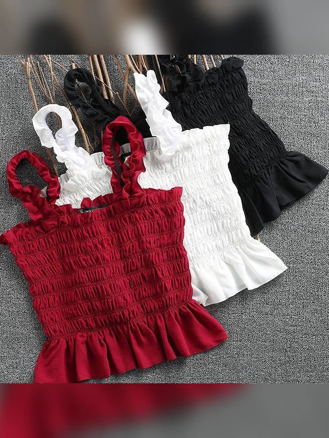 Women's Korean style plus size slim fit cropped tank top, summer, stretch, open back