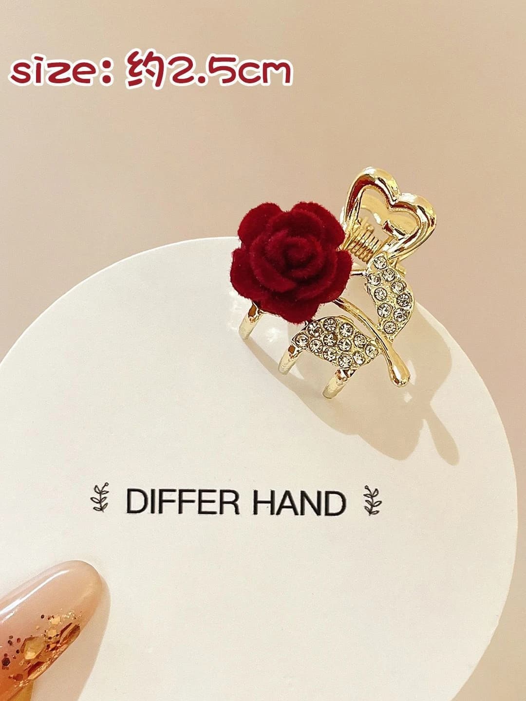 4# Red rose clip 1 pc - 2.8 cm