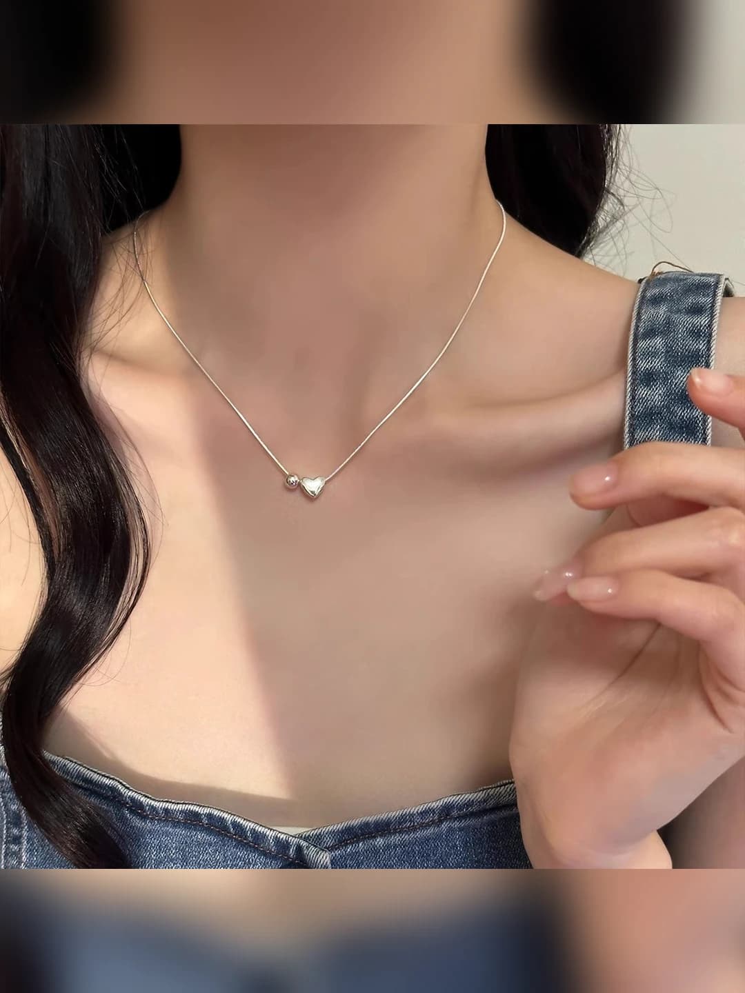 2788# snake chain heart necklace