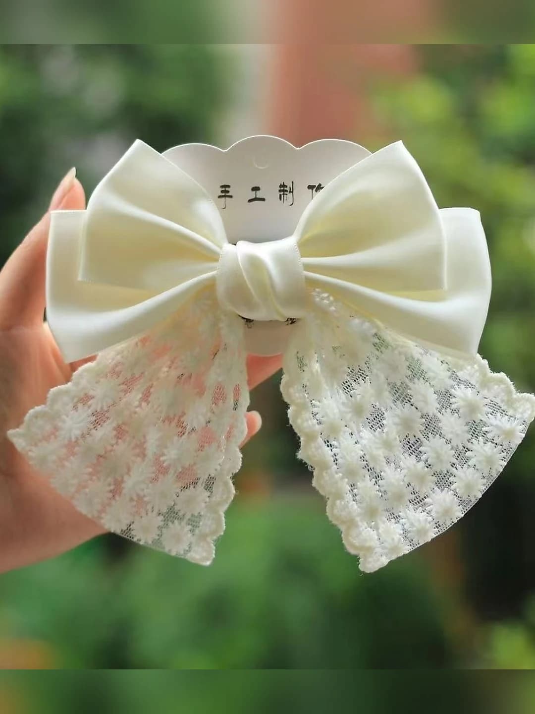 Women's lace bow hair clip in Korean style for half ponytail