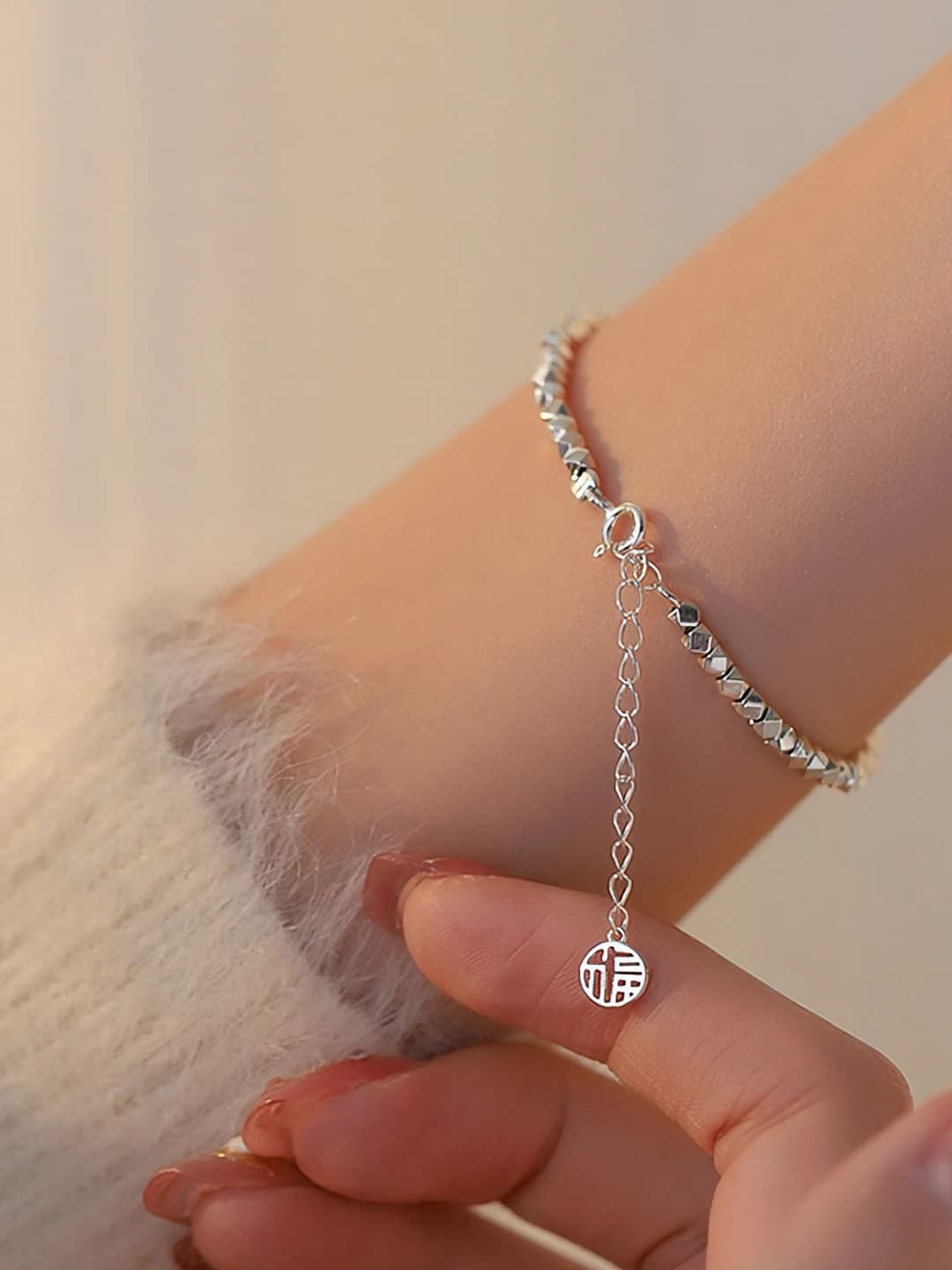 Silver chain bracelet