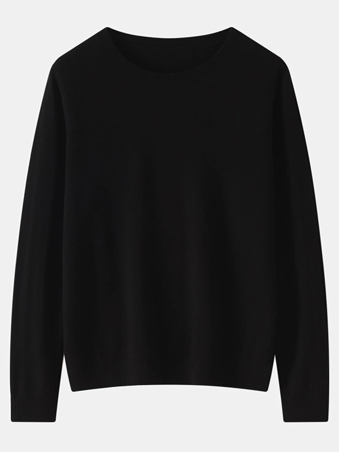 Women's thin wool sweater for spring-autumn, crew neck, loose fit, long sleeve, slimming