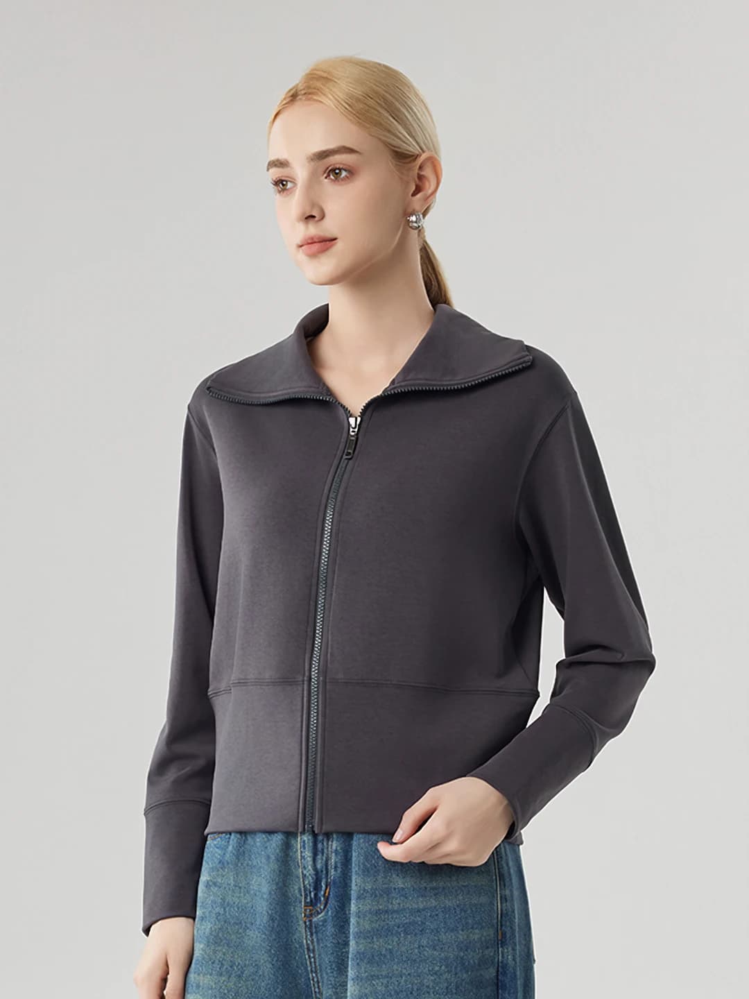 Collar jacket [Dark grey]
