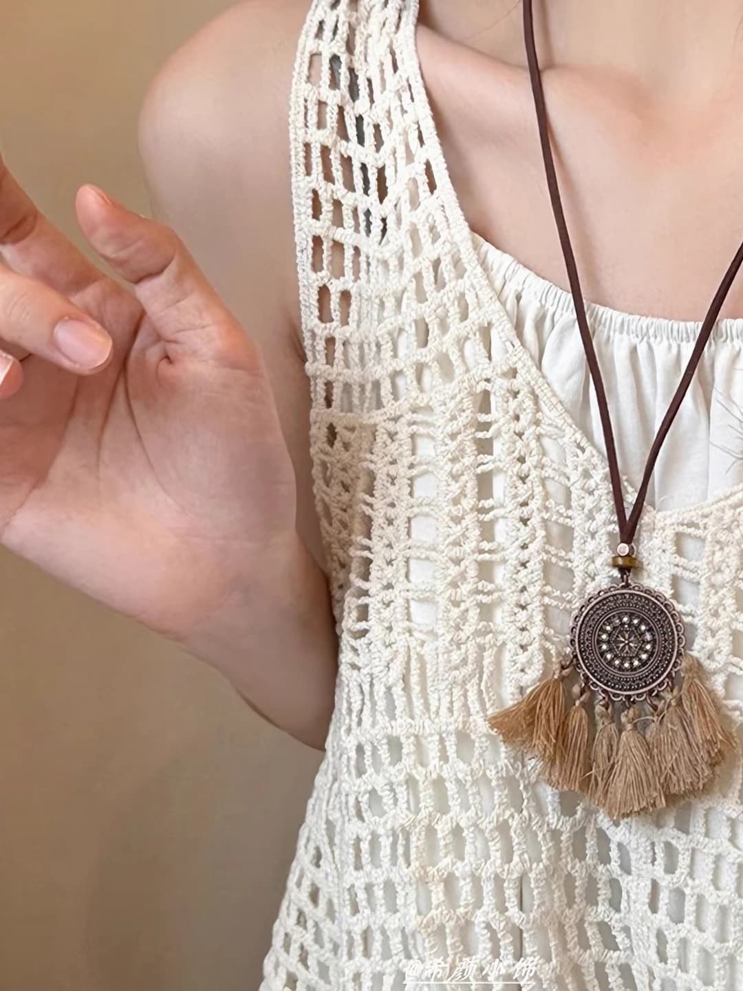Circle tassel necklace