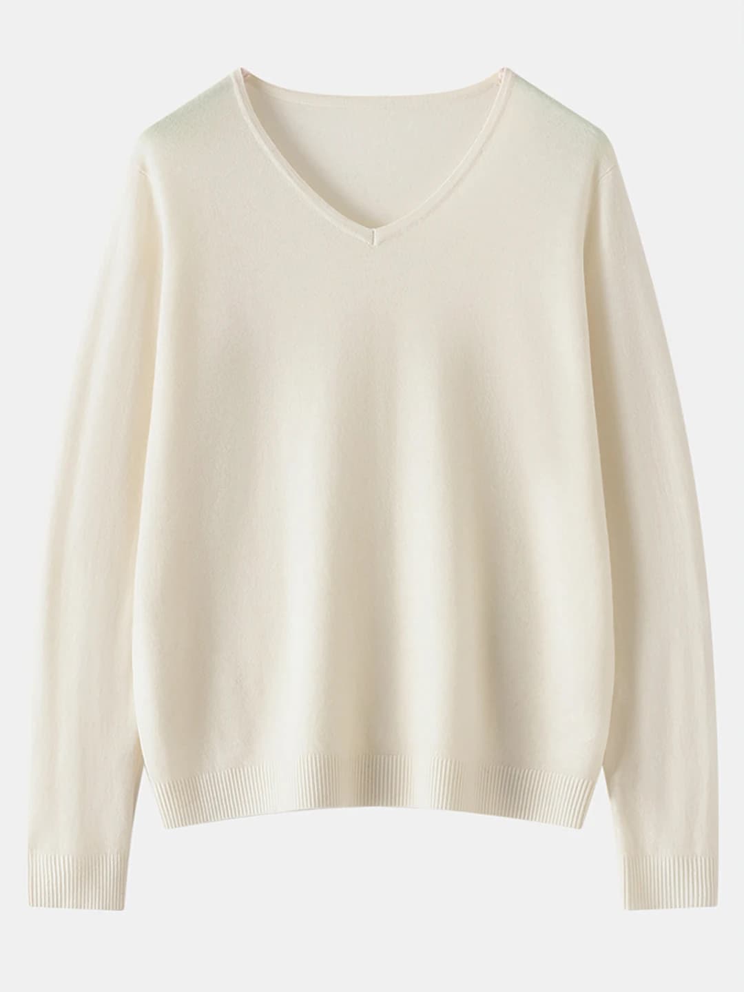Women's thin wool V-neck loose fit long sleeve knit sweater spring-summer 2026