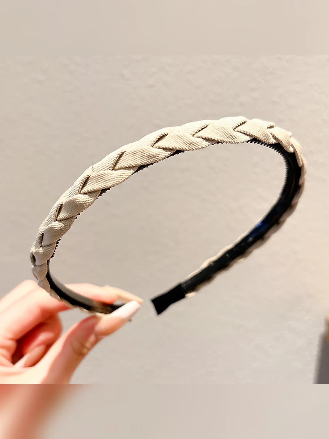 3# Beige, braid headband